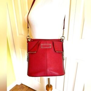 ALEXANDER McQUEEN Red Leather Crossbody Bucket Bag